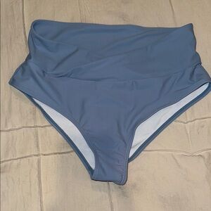 Blue High-Waisted Bikini Bottom